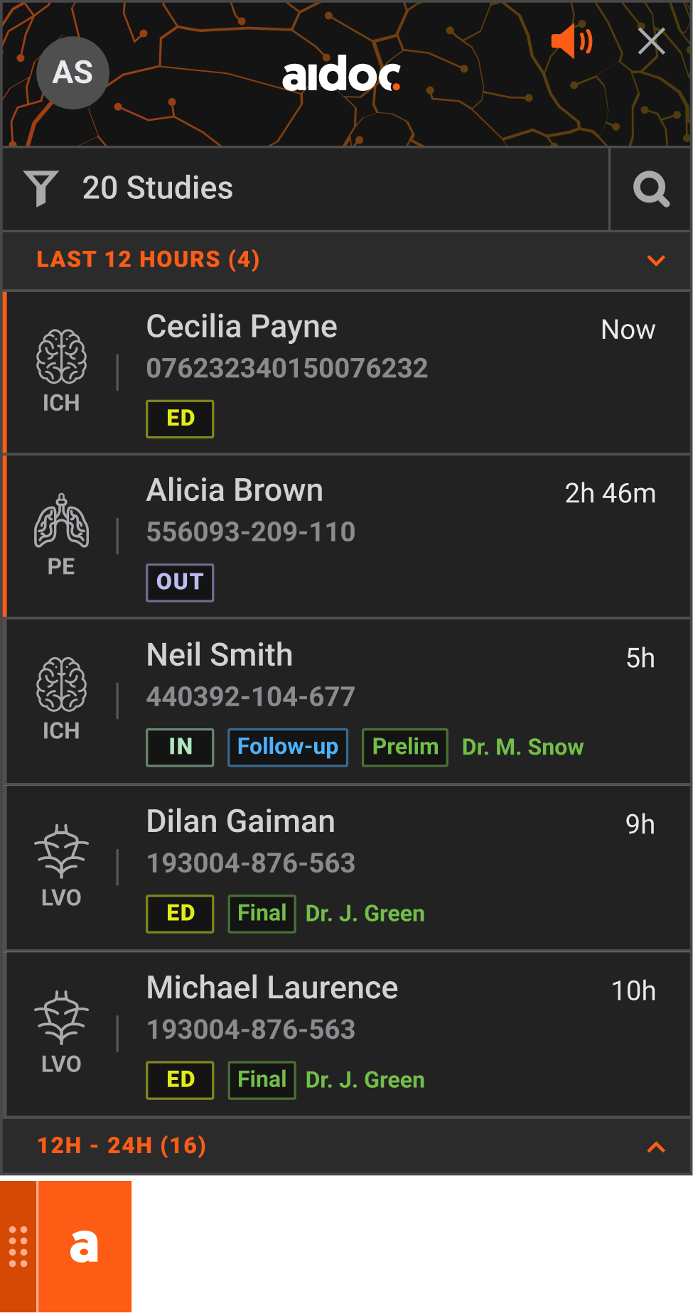 **Widget** • Notifications list